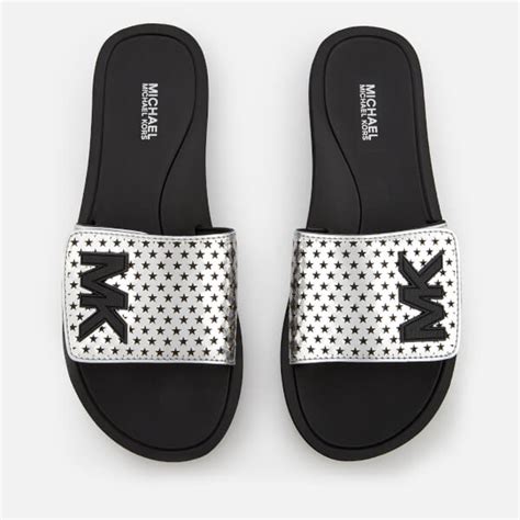 michael kors slides silver|Michael Kors outlet sandals.